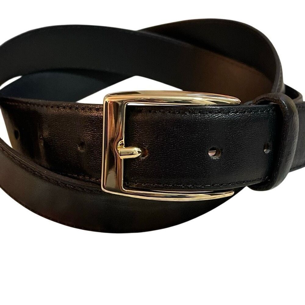 Hoffe Men’s Leather /Gold Toned Belt
